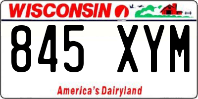 WI license plate 845XYM