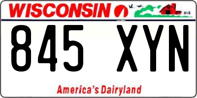 WI license plate 845XYN