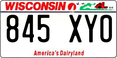 WI license plate 845XYO