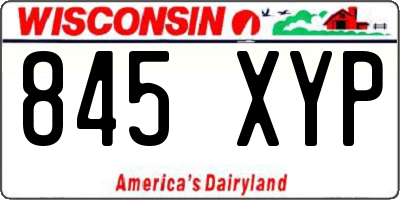 WI license plate 845XYP