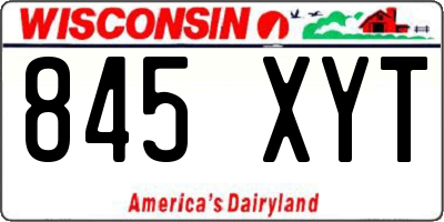 WI license plate 845XYT