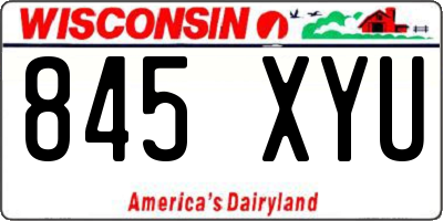 WI license plate 845XYU