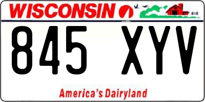 WI license plate 845XYV