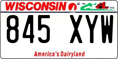 WI license plate 845XYW