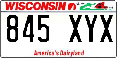 WI license plate 845XYX