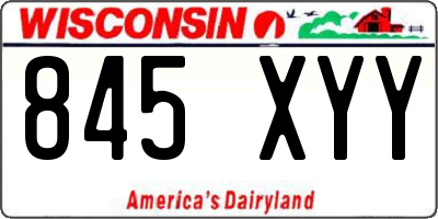 WI license plate 845XYY