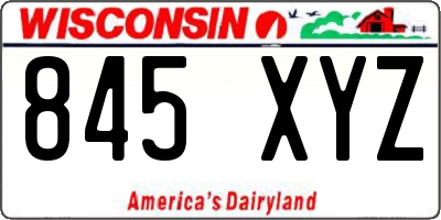 WI license plate 845XYZ