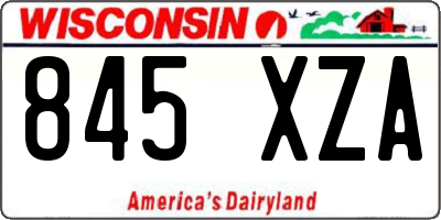 WI license plate 845XZA