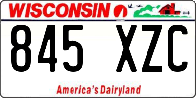 WI license plate 845XZC