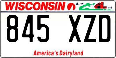 WI license plate 845XZD