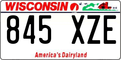 WI license plate 845XZE