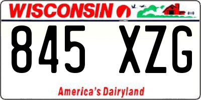 WI license plate 845XZG