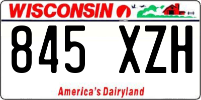 WI license plate 845XZH