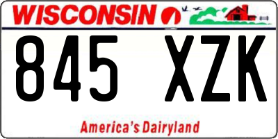 WI license plate 845XZK