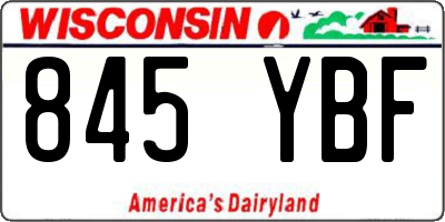 WI license plate 845YBF