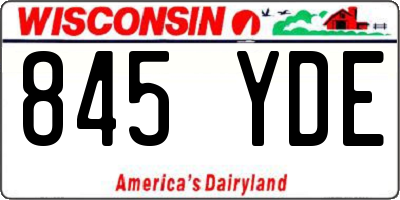 WI license plate 845YDE