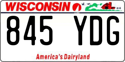 WI license plate 845YDG