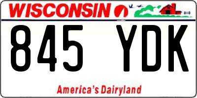 WI license plate 845YDK