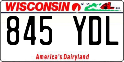 WI license plate 845YDL