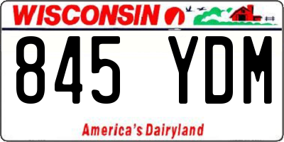 WI license plate 845YDM