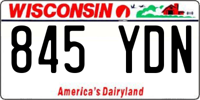 WI license plate 845YDN