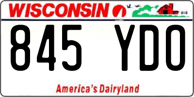 WI license plate 845YDO