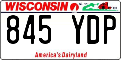 WI license plate 845YDP