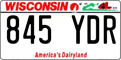 WI license plate 845YDR