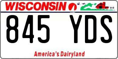 WI license plate 845YDS