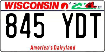 WI license plate 845YDT