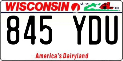 WI license plate 845YDU