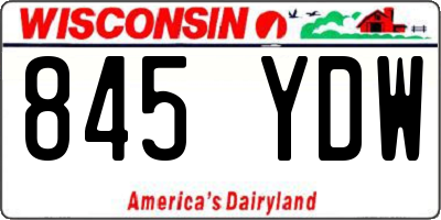 WI license plate 845YDW