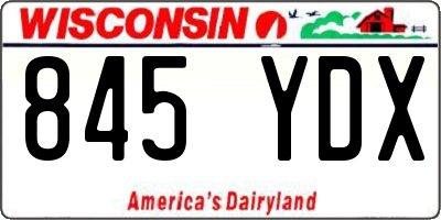 WI license plate 845YDX