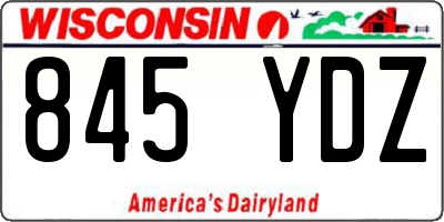 WI license plate 845YDZ