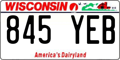 WI license plate 845YEB
