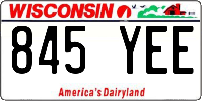 WI license plate 845YEE