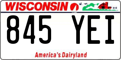 WI license plate 845YEI