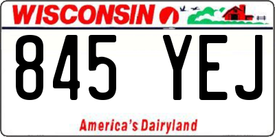 WI license plate 845YEJ