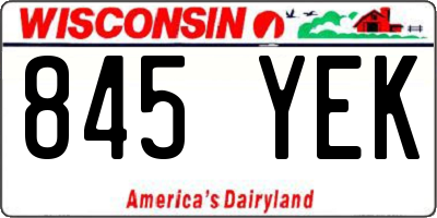 WI license plate 845YEK