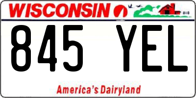 WI license plate 845YEL
