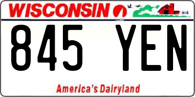 WI license plate 845YEN