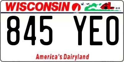 WI license plate 845YEO