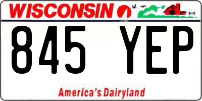 WI license plate 845YEP