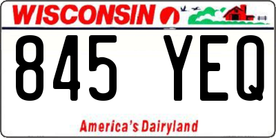 WI license plate 845YEQ