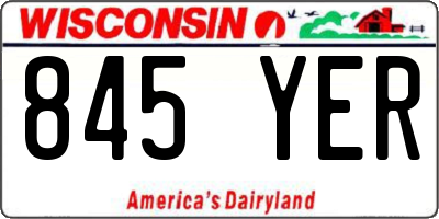 WI license plate 845YER