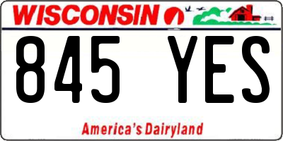 WI license plate 845YES