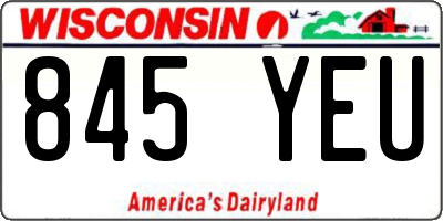 WI license plate 845YEU
