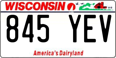 WI license plate 845YEV