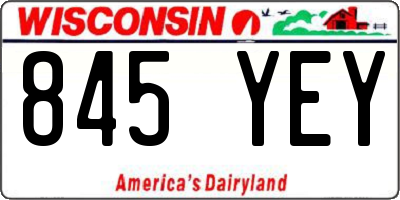 WI license plate 845YEY