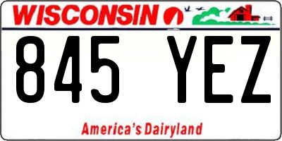 WI license plate 845YEZ